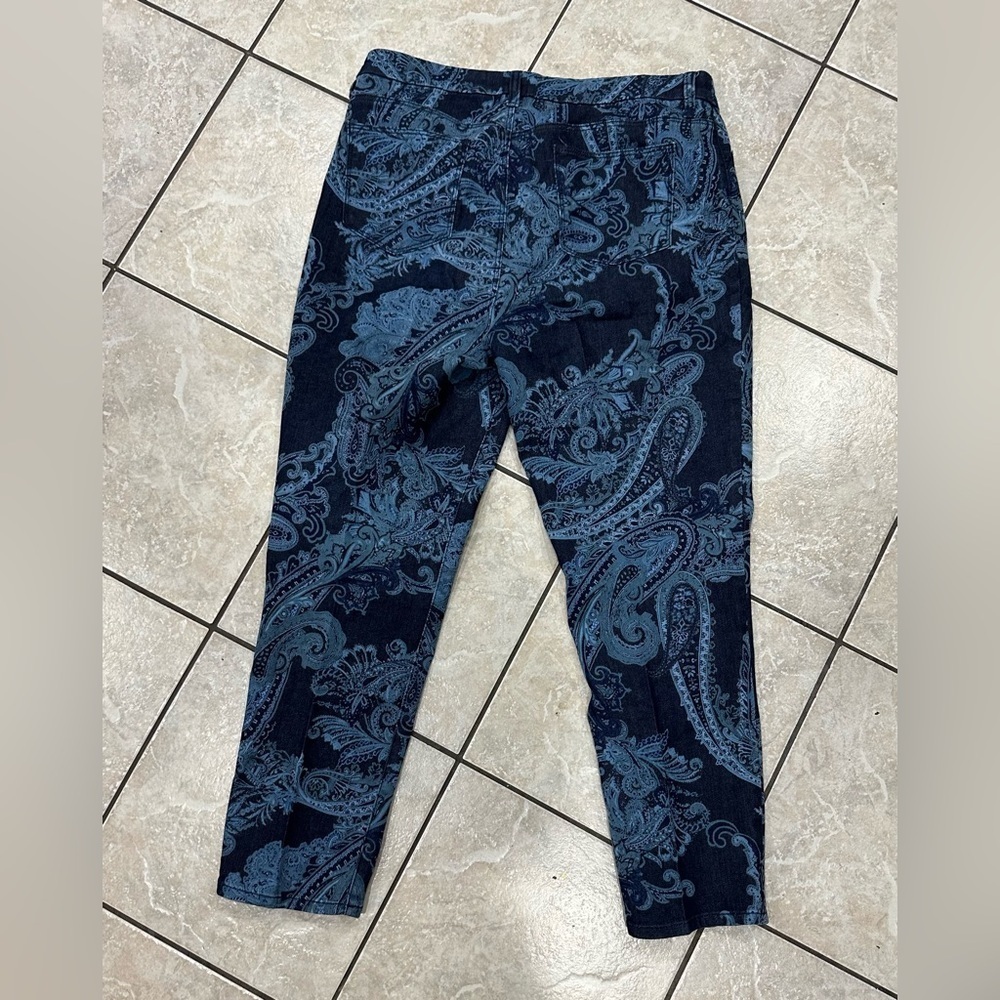 Chico's Blue Paisley Women Jeans - Picture 2 of 6